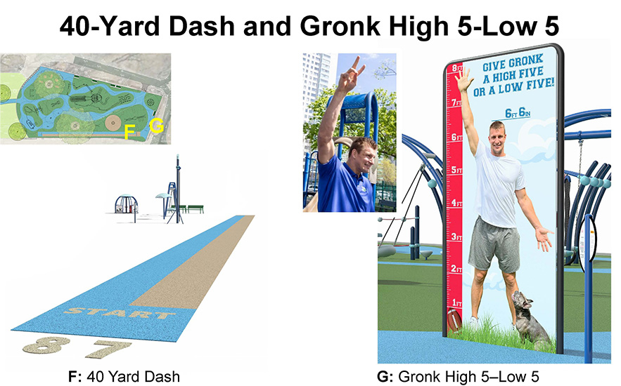 Shadley Associates Landscape Architecture: Gronk Playground 40 yard dash and Gronk High 5